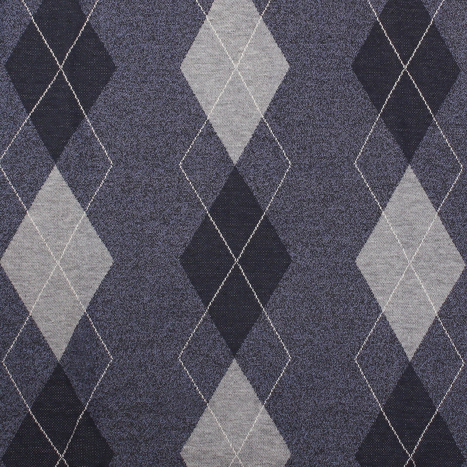 Men's Argyle Ballantrae Jumper Half Zip Blue Melange - Heritage Of Scotland - BLUE MELANGE