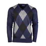 Men's Argyle Ballantrae Jumper Turquoise - Heritage Of Scotland - TURQUOISE