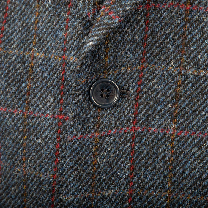 Men's Barra Harris Tweed Jacket Blue Check - Heritage Of Scotland - BLUE CHECK