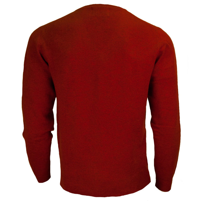 Men's Dunedin Cashmere 100% Cashmere Cr Red Rust - Heritage Of Scotland - RED RUST