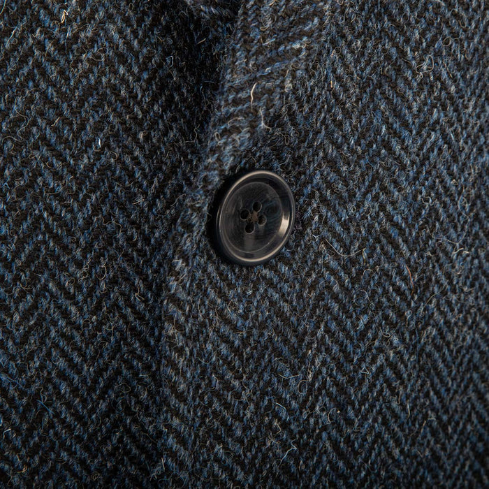 Men's Harris Tweed Cameron Coat BLUE HERRINGBONE | Heritage of Scotla ...