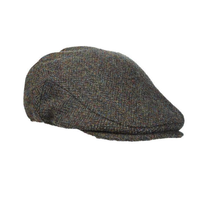 Men's Highland Harris Tweed Flat Cap Forest Green - Heritage Of Scotland - FOREST GREEN