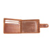 Mens Ht Leather Wallet With Loop Closer Brown Herringbone / Tan - Heritage Of Scotland - BROWN HERRINGBONE / TAN