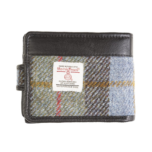 Mens Ht Leather Wallet With Loop Closer Lovat Check / Black - Heritage Of Scotland - LOVAT CHECK / BLACK