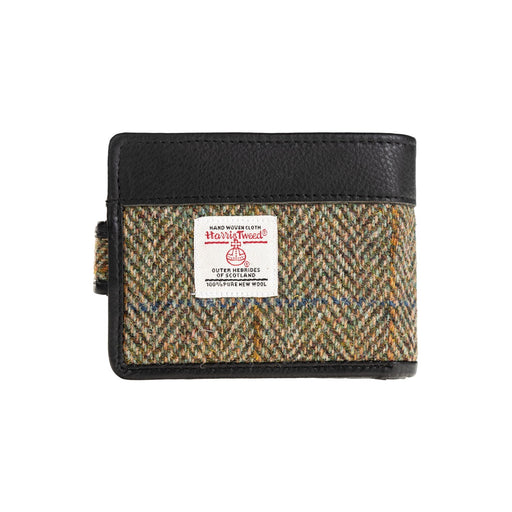 Mens Ht Leather Wallet With Loop Closer Lt Brown Check / Black - Heritage Of Scotland - LT BROWN CHECK / BLACK