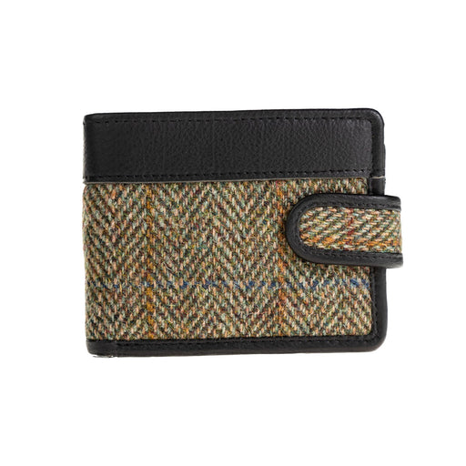 Mens Ht Leather Wallet With Loop Closer Lt Brown Check / Black - Heritage Of Scotland - LT BROWN CHECK / BLACK