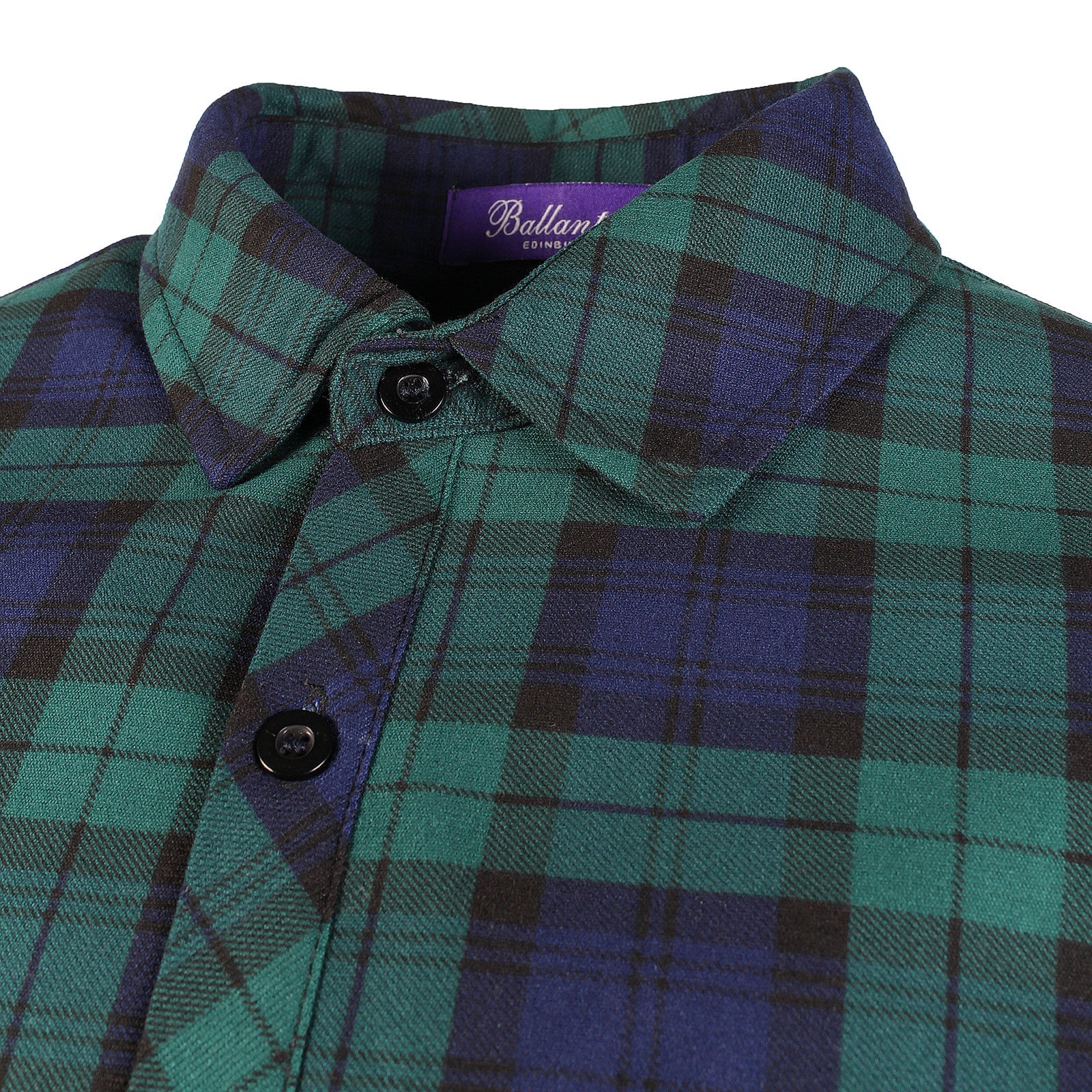 Men's Plaid Velour Lined Check Shirt Black Watch - Heritage Of Scotland - BLACK WATCH