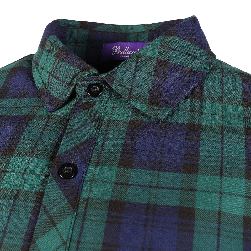 Men's Plaid Velour Lined Check Shirt Black Watch - Heritage Of Scotland - BLACK WATCH