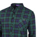 Men's Plaid Velour Lined Check Shirt Black Watch - Heritage Of Scotland - BLACK WATCH