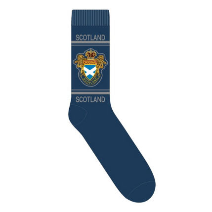 Mens Socks Scotland Badge - Heritage Of Scotland - BLUE/YELLOW CHECK