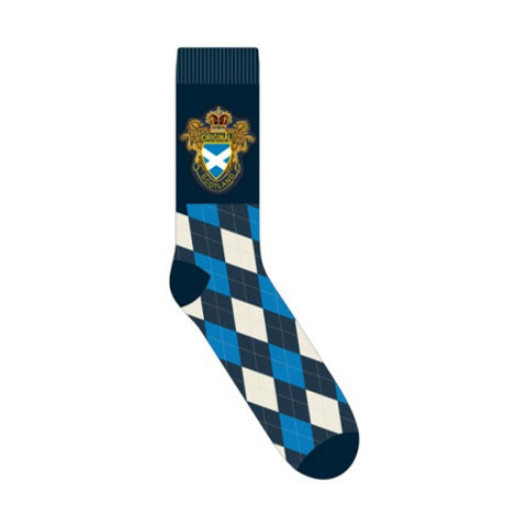 Mens Socks Scotland Check - Heritage Of Scotland - BLUE/WHITE