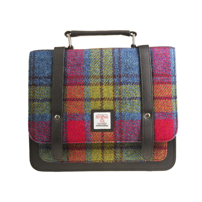 Mini Messenger Bag Blue/Pink Check - Heritage Of Scotland - BLUE/PINK CHECK