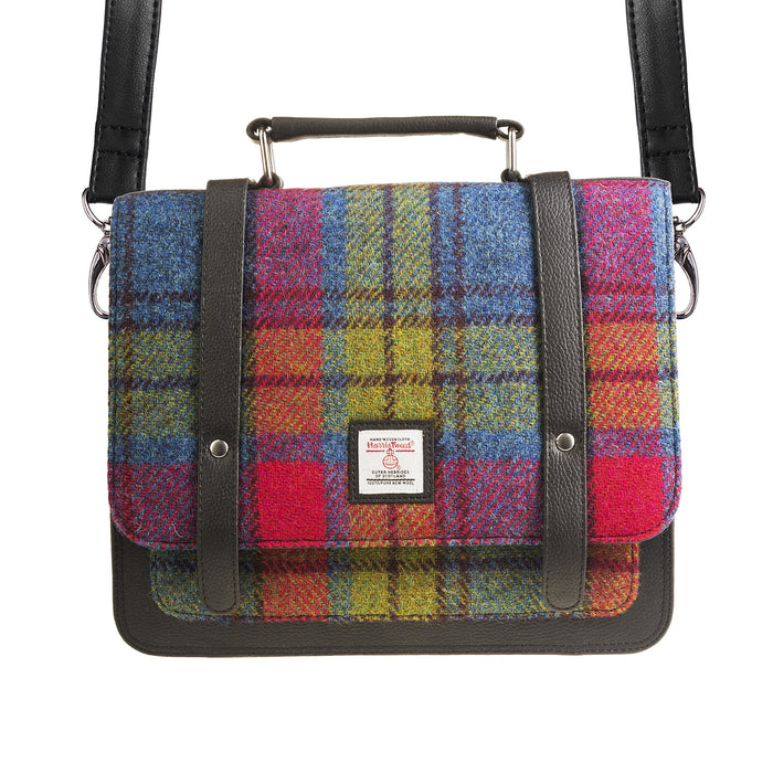 Mini Messenger Bag Blue/Pink Check - Heritage Of Scotland - BLUE/PINK CHECK