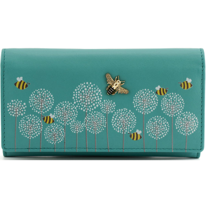 Moonflower Card And Coin Bee Purse Turquoise - Heritage Of Scotland - TURQUOISE