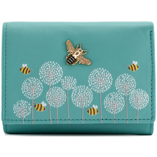 Moonflower Tri Fold Bee Purse Turquoise - Heritage Of Scotland - TURQUOISE