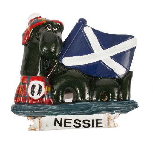 Nessie With Saltire Flag Fridge Magnet - Heritage Of Scotland - N/A