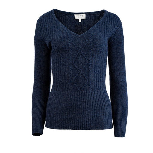 New Cable V Neck Astral - Heritage Of Scotland - ASTRAL