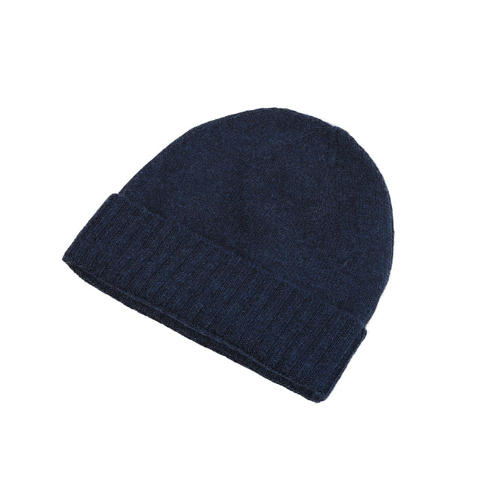 Plain Knit Ladies Beanie Rib Turn Up Astral - Heritage Of Scotland - ASTRAL