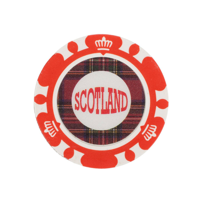 Poker Chip - I Was Here Red Whisky Tartan - Heritage Of Scotland - RED WHISKY TARTAN