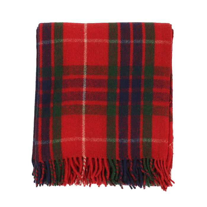 Recycled Wool Tartan Blanket Throw Fraser Red - Heritage Of Scotland - FRASER RED