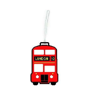 Red Bus Luggage Tag - Heritage Of Scotland - RED