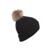 Rib Pom Hat Ft Black/Natural - Heritage Of Scotland - BLACK/NATURAL