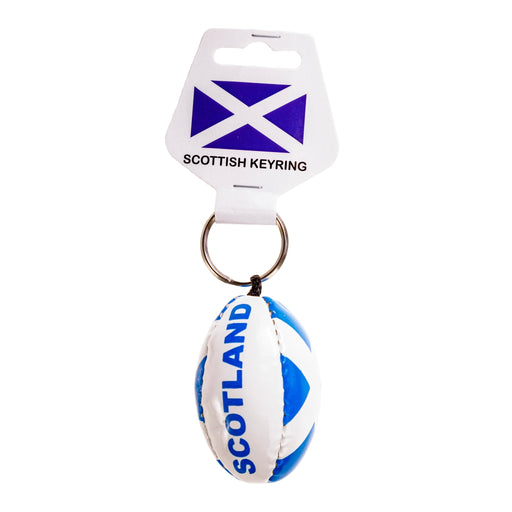 Rugby Ball Keyring (Carded) - Heritage Of Scotland - BLUE