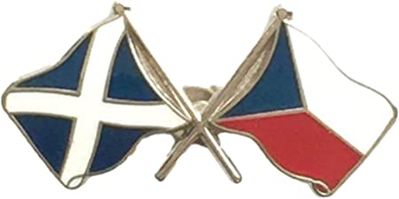 Saltire & Czech Crossed Flags Lapel Pin - Heritage Of Scotland - NA