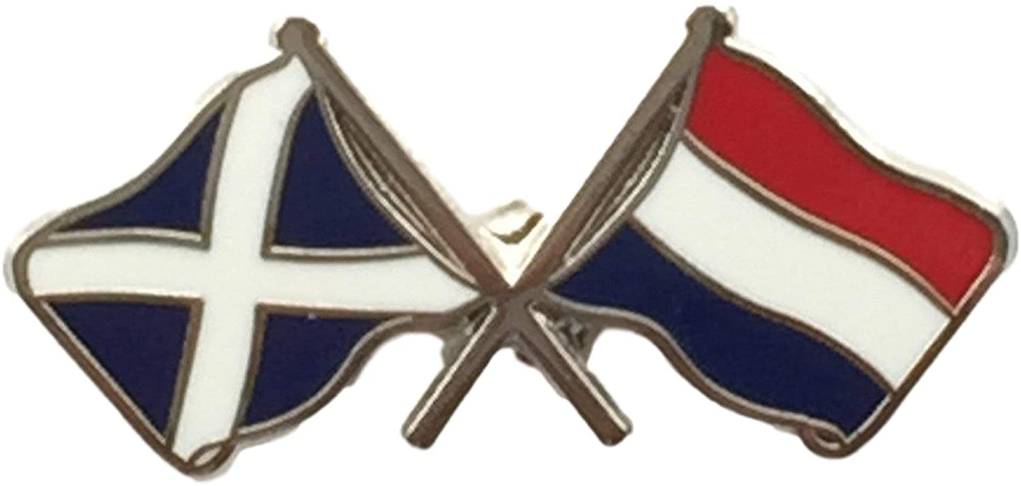 Saltire & Holland Crossed Flags Lapel Pin - Heritage Of Scotland - NA