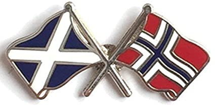 Saltire & Norway Crossed Flags Lapel Pin - Heritage Of Scotland - NA