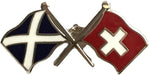 Saltire & Switzerland Crossed Flags Lapel Pin - Heritage Of Scotland - NA