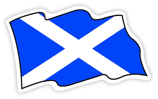 Saltire Wavy Flag Mini Sticker X 2 - Heritage Of Scotland - NA