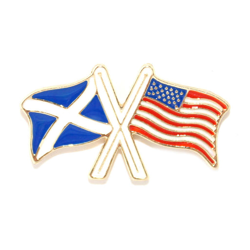 Saltire/Usa Cross Flags Pin Badge - Heritage Of Scotland - NA