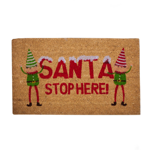 Santa Stop Here! Coir Door Mat - Heritage Of Scotland - N/A