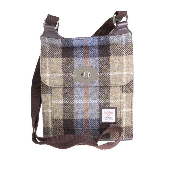 Satchel Bag Blue/Brown Check - Heritage Of Scotland - BLUE/BROWN CHECK