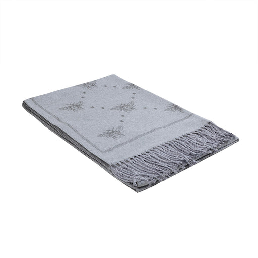 Scarf With Tassels Bee Grey - Heritage Of Scotland - GREY