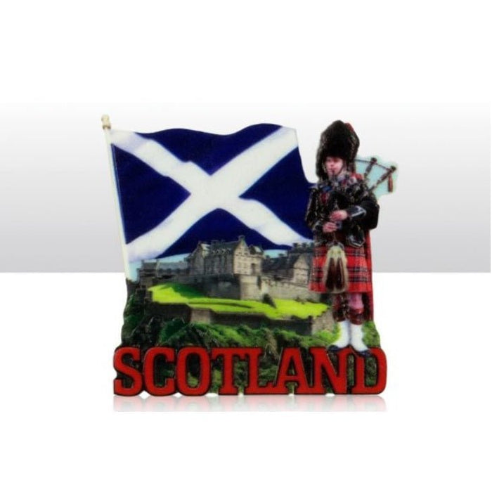 Scot Piper/Castle Printed Resin Magnet - Heritage Of Scotland - NA