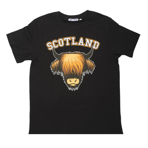 Scotland Cow Adult T-Shirt - Heritage Of Scotland - BLACK