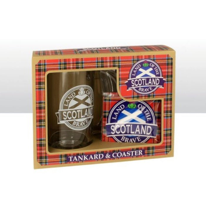 Scotland Glass Tankard & Coaster Set - Heritage Of Scotland - NA