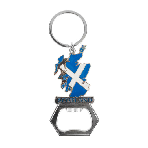 Scotland Map Bottle Opener Metal Keyring - Heritage Of Scotland - NA