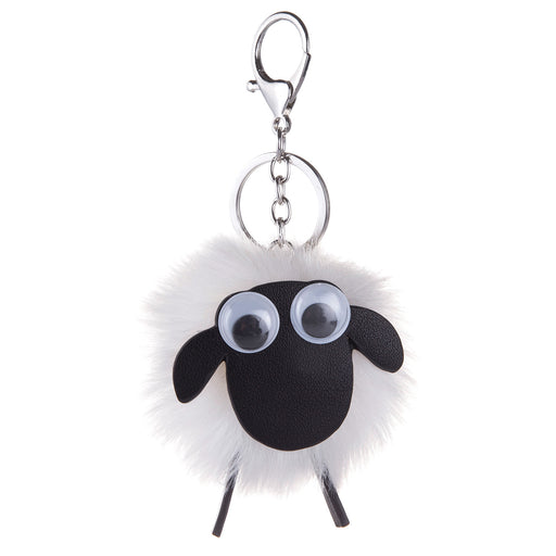 Scotland Sheep Pom Pom Keyring - Heritage Of Scotland - N/A