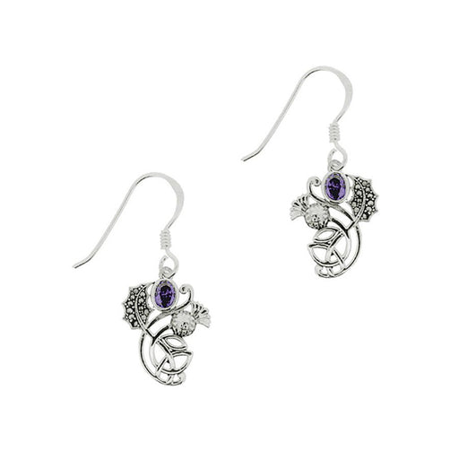 Scottish Thistle Silver Earrings - Heritage Of Scotland - N/A