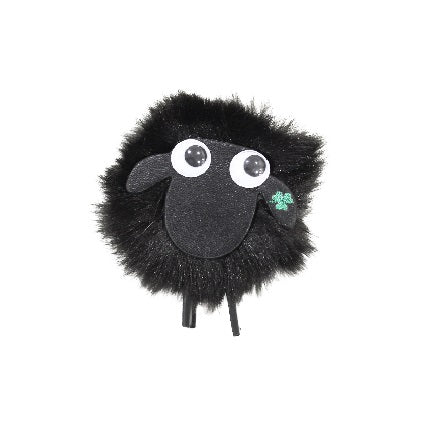 Shamrock Sheep Pom Pom Magnet - Heritage Of Scotland - BLACK