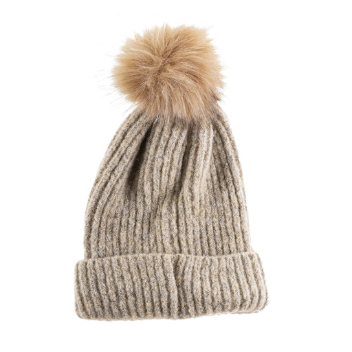 Soft Touch Rib Pom Pom Hat - Heritage Of Scotland - CAMEL MIX