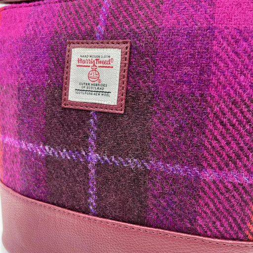 Square Shoulder Bag Purple Check - Heritage Of Scotland - PURPLE CHECK