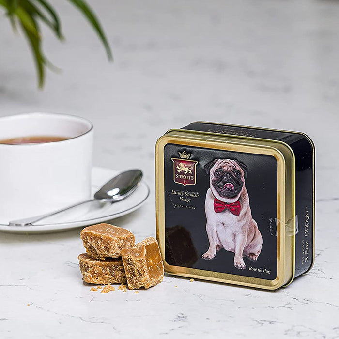 Stewarts Black Pug Fudge Tin - Heritage Of Scotland - NA