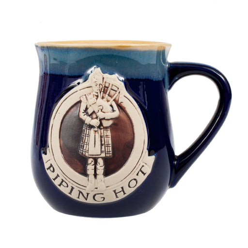 Stoneware Mug Piping Hot Blue - Heritage Of Scotland - BLUE
