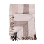 Stripe Herringbone Blanket Natural Green - Heritage Of Scotland - NATURAL GREEN