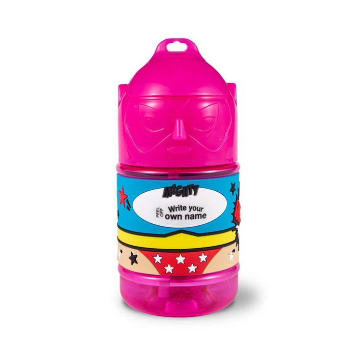 Super Bottles Children's Drinks Bottle Blank Female Superhero - Heritage Of Scotland - BLANK FEMALE SUPERHERO (PINK 1)