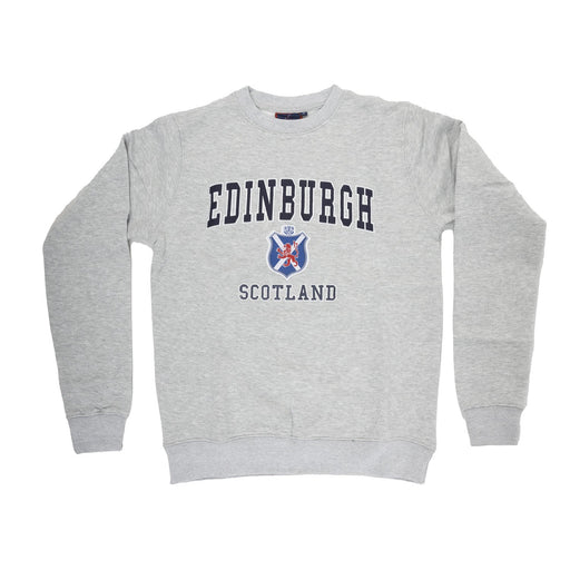 Sweatshirt Emb. Edin/ Flag/ Shield/ Lion - Heritage Of Scotland - GREY